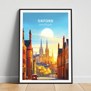 Oxford travel print - United Kingdom wall art, Oxford poster, Oxfordshire poster, Personalized Gift, Wedding gift, Custom Text