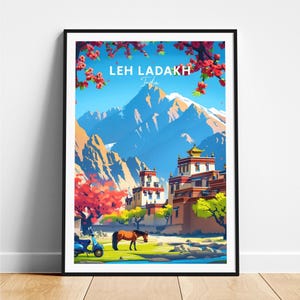 Leh ladakh travel print - India travel poster, Leh ladakh poster, Leh ladakh Jammu poster, Personalized Gift, Wedding gift, Custom Text