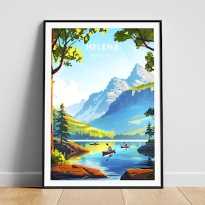 Impression de voyage Helena - Affiche de voyage aux États-Unis, affiche Helena, affiche Helena Montana, cadeau personnalisé, cadeau de mariage, texte personnalisé