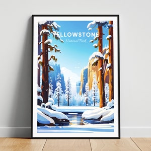 Yellowstone National Park poster, Yellowstone poster, YNP poster, Yellowstone print, Geyserland poster, National Park poster