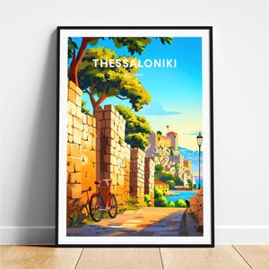 Thessaloniki travel print - Greece travel poster, Thessaloniki poster, Thessaloniki Greece poster, Personalized Gift, Custom Text