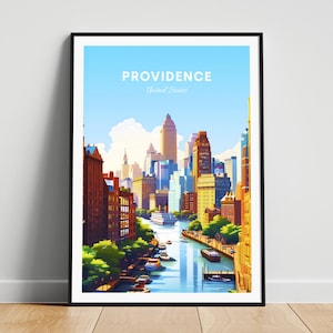 Providence travel print - US travel poster, Providence poster, Providence Rhode Island poster, Personalized Gift, Wedding gift, Custom Text