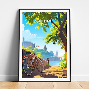 Suzhou travel print - China travel poster, Suzhou poster, Suzhou China poster, Personalized Gift, Wedding gift, Custom Text