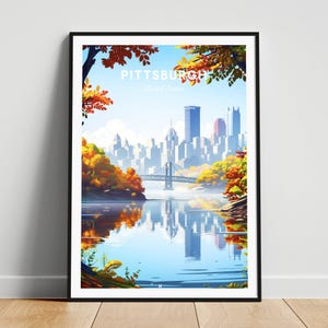 Pittsburgh travel print - US travel poster, Pittsburgh poster, Pittsburgh Pennsylvania poster, Personalized Gift, Wedding gift, Custom Text