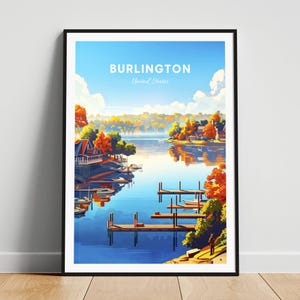 Burlington travel print - US travel poster, Burlington poster, Burlington North Carolina, Personalized Gift, Wedding gift, Custom Text