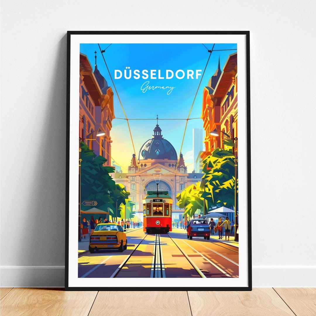 Düsseldorf Travel Print Germany Travel Poster, Düsseldorf Poster