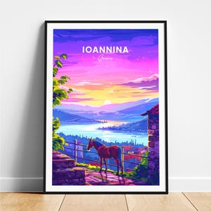 Ioannina travel print - Greece travel poster, Ioannina poster, Ioannina Greece poster, Personalized Gift, Wedding gift, Custom Text