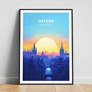 Oxford travel print - United Kingdom wall art, Oxford poster, Oxfordshire poster, Personalized Gift, Wedding gift, Custom Text