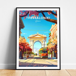Thessaloniki travel print - Greece travel poster, Thessaloniki poster, Thessaloniki Greece poster, Personalized Gift, Custom Text