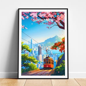 Shenzhen travel print - China travel poster, Shenzhen poster, Shenzhen China poster, Personalized Gift, Wedding gift, Custom Text