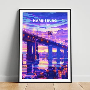 Harrisburg travel print - US travel poster, Harrisburg poster, Harrisburg Pennsylvania poster, Personalized Gift, Wedding gift, Custom Text
