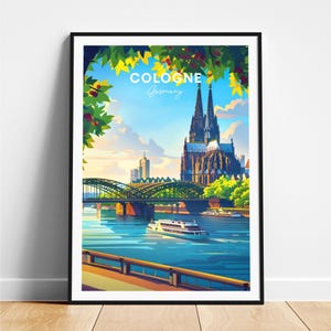 Cologne travel print - Germany travel poster, Cologne poster, Cologne Germany poster, Personalized Gift, Wedding gift, Custom Text