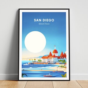 San Diego travel print - United States wall art, San Diego poster, California poster, Personalized Gift, Wedding gift, Custom Text