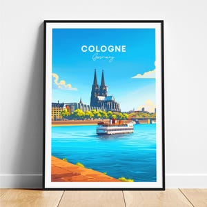 Cologne travel print - Germany travel poster, Cologne poster, Cologne Germany poster, Personalized Gift, Wedding gift, Custom Text