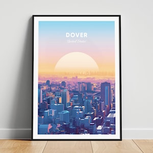 Dover travel print - US travel poster, Dover poster, Delaware poster, Personalized Gift, Wedding gift, Custom Text