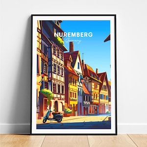 Nuremberg travel print - Germany travel poster, Nuremberg poster, Nuremberg Germany poster, Personalized Gift, Wedding gift, Custom Text