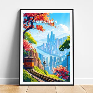 Shenzhen travel print - China travel poster, Shenzhen poster, Shenzhen China poster, Personalized Gift, Wedding gift, Custom Text
