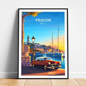 Toulon travel print - France travel poster, Toulon poster, Toulon France poster, Personalized Gift, Wedding gift, Custom Text