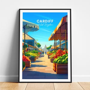 Cardiff Reisedruck - Großbritannien Reiseplakat, Cardiff Plakat, Cardiff UK Plakat, personalisiertes Geschenk, Hochzeitsgeschenk, Hochzeitsgeschenk, personalisierter Text