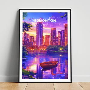 Edmonton travel print - Canada travel poster, Edmonton poster, Edmonton Alberta poster, Personalized Gift, Wedding gift, Custom Text