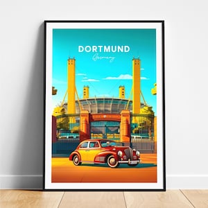 Dortmund travel print - Germany travel poster, Dortmund poster, Dortmund Germany poster, Personalized Gift, Wedding gift, Custom Text