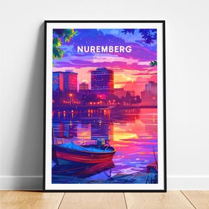 Nuremberg travel print - Germany travel poster, Nuremberg poster, Nuremberg Germany poster, Personalized Gift, Wedding gift, Custom Text