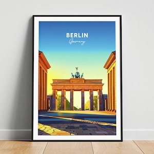Reisafdruk Berlijn - Reisposter Duitsland, poster Berlijn, poster Berlijn Duitsland, gepersonaliseerd cadeau, huwelijkscadeau, aangepaste tekst