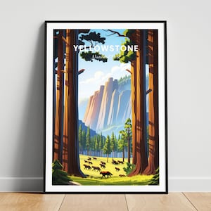Yellowstone National Park poster, Yellowstone poster, YNP poster, Yellowstone print, Geyserland poster, National Park poster