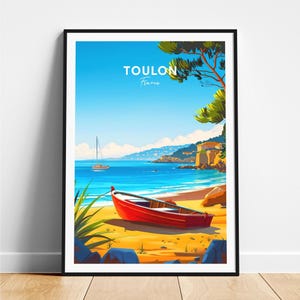 Toulon travel print - France travel poster, Toulon poster, Toulon France poster, Personalized Gift, Wedding gift, Custom Text