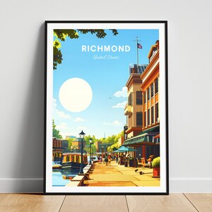 Richmond travel print - US wall art, Richmond poster, Virginia poster, Personalized Gift, Wedding gift, Custom Text