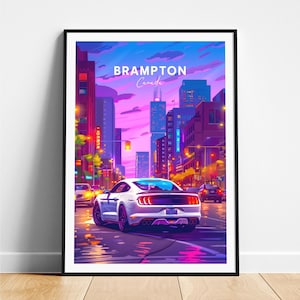 Brampton travel print - Canada travel poster, Brampton poster, Brampton Ontario poster, Personalized Gift, Wedding gift, Custom Text