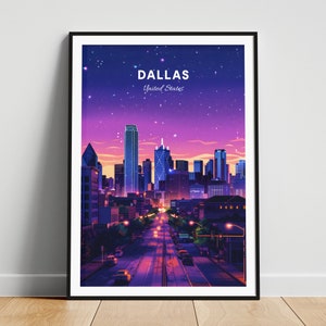 Dallas travel print - United States wall art, Dallas poster, Texas poster, Personalized Gift, Wedding gift, Custom Text