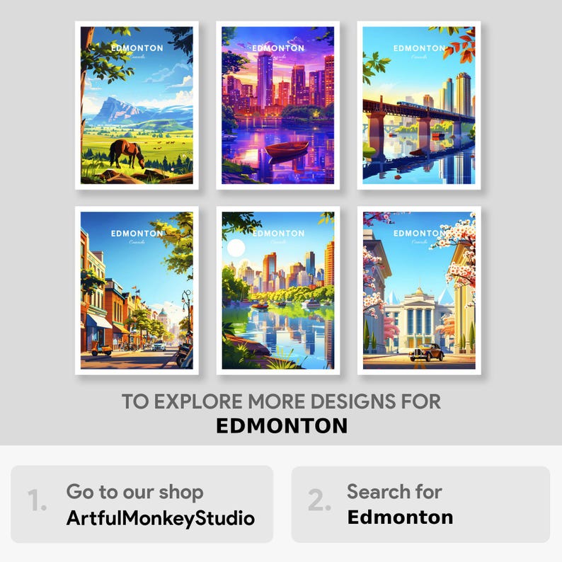 Edmonton travel print Canada travel poster, Edmonton poster, Edmonton