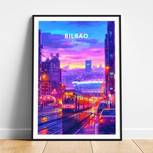 Bilbao travel print - Spain travel poster, Bilbao poster, Bilbao Spain poster, Personalized Gift, Wedding gift, Custom Text