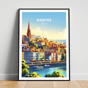 Nantes travel print - France travel poster, Nantes poster, Nantes France poster, Personalized Gift, Wedding gift, Custom Text