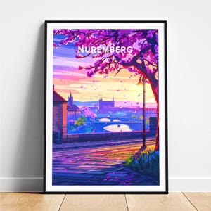 Nuremberg travel print - Germany travel poster, Nuremberg poster, Nuremberg Germany poster, Personalized Gift, Wedding gift, Custom Text
