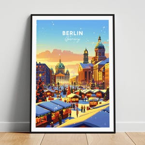 Reisafdruk Berlijn - Reisposter Duitsland, poster Berlijn, poster Berlijn Duitsland, gepersonaliseerd cadeau, huwelijkscadeau, aangepaste tekst