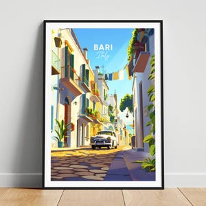 Bari travel print - Italy travel poster, Bari poster, Bari Italy poster, Personalized Gift, Wedding gift, Custom Text