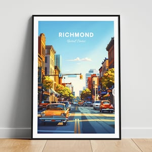 Richmond travel print - US wall art, Richmond poster, Virginia poster, Personalized Gift, Wedding gift, Custom Text