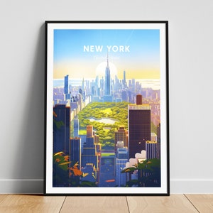 Impression de voyage à New York - art mural États-Unis, affiche de la ville de New York, affiche de New York, cadeau personnalisé, cadeau de mariage, texte personnalisé