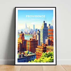 Providence travel print - US travel poster, Providence poster, Providence Rhode Island poster, Personalized Gift, Wedding gift, Custom Text