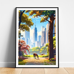 Shenzhen travel print - China travel poster, Shenzhen poster, Shenzhen China poster, Personalized Gift, Wedding gift, Custom Text