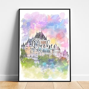 Quebec travel print - Canada travel poster, Quebec poster, Quebec Canada poster, Modern poster