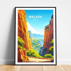 Malaga travel print - Spain travel poster, Malaga poster, Malaga Spain poster, Personalized Gift, Wedding gift, Custom Text