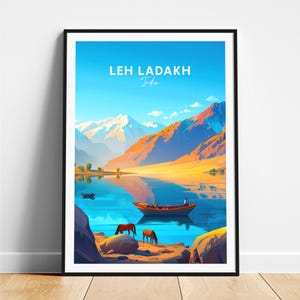 Leh ladakh travel print - India travel poster, Leh ladakh poster, Leh ladakh Jammu poster, Personalized Gift, Wedding gift, Custom Text