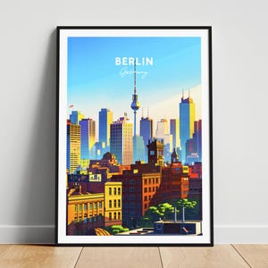 Reisafdruk Berlijn - Reisposter Duitsland, poster Berlijn, poster Berlijn Duitsland, gepersonaliseerd cadeau, huwelijkscadeau, aangepaste tekst
