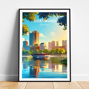 Dortmund travel print - Germany travel poster, Dortmund poster, Dortmund Germany poster, Personalized Gift, Wedding gift, Custom Text