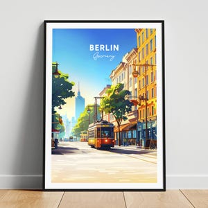 Reisafdruk Berlijn - Reisposter Duitsland, poster Berlijn, poster Berlijn Duitsland, gepersonaliseerd cadeau, huwelijkscadeau, aangepaste tekst