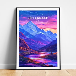 Leh ladakh travel print - India travel poster, Leh ladakh poster, Leh ladakh Jammu poster, Personalized Gift, Wedding gift, Custom Text