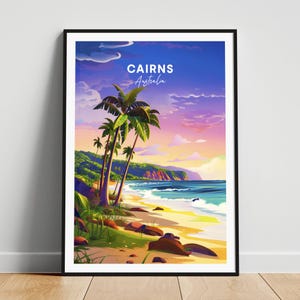 Cairns travel print - Australia travel poster, Cairns poster, Cairns Queensland poster, Personalized Gift, Custom Text